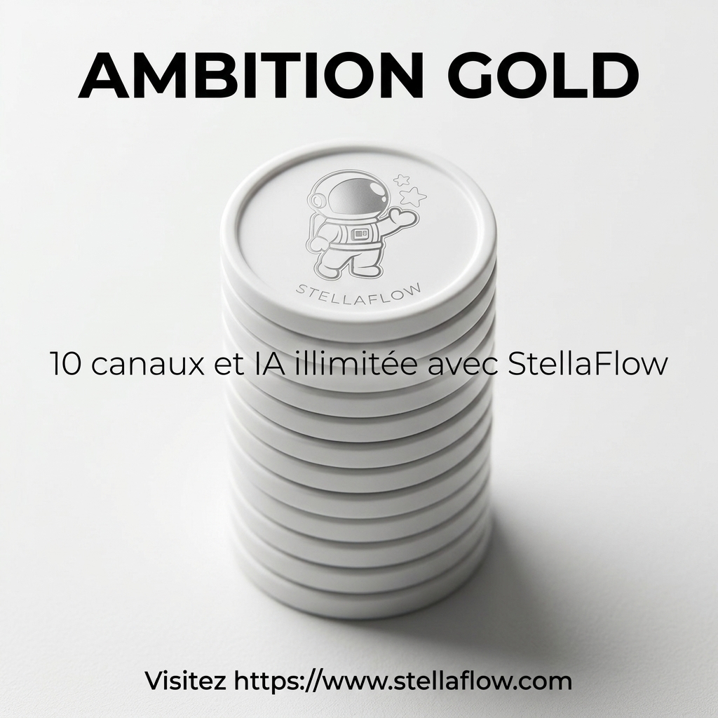 D'&eacute;couvrez l'offre Gold de StellaFlow : 10 canaux et IA avanc&eacute;e pour votre ambition 1